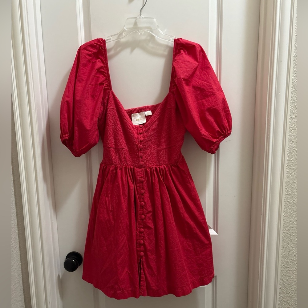 Anthropologie Red Mini Dress